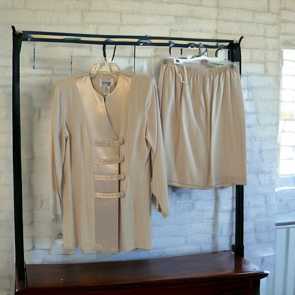 D J Summers Vintage Skirt & Long Jacket Cream Size 6 wedding formal - Picture 1 of 4